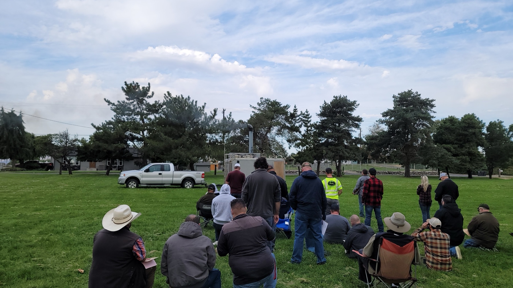 Smoke School students attending an outdoor Method 9 training session.